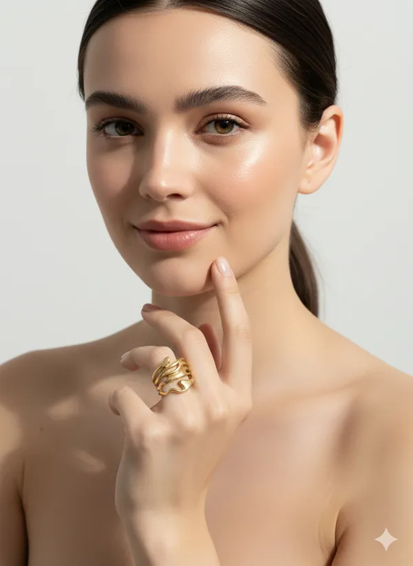 Gold_Molten_Wave_Ring_For_Women